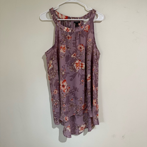 Torrid Floral Purple Halter Blouse size 1x - Picture 2 of 3